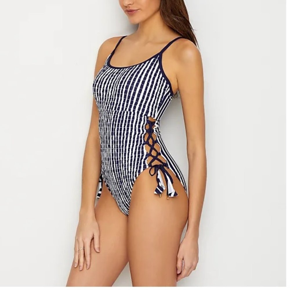 Studio Anne Cole Don't Smock Me Lace-Up Swimsuit
